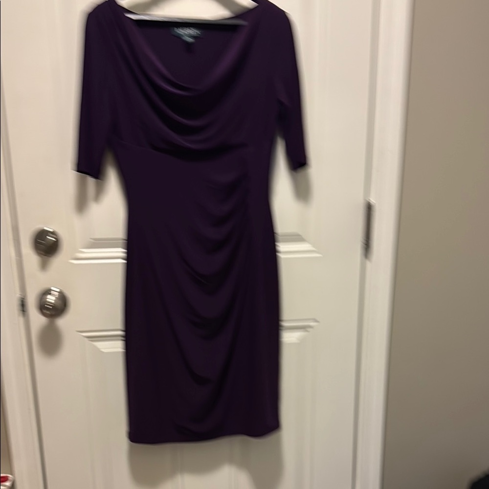 Ralph Lauren Deep Purple Long Sleeve Dress